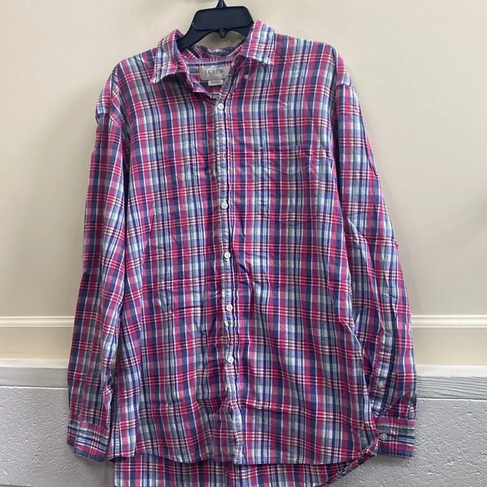 J. Crew Multicolor Plaid Cotton button down Shirt